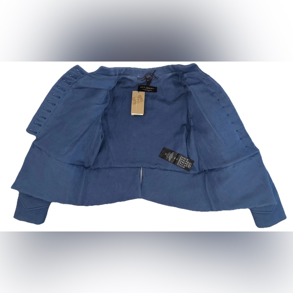 Burberry Jacket Women's 8 Indigo Blue Quilted Runway Made In Italy 42‎ NEW - Picture 9 of 15